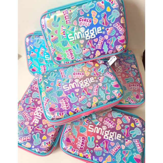 🌈ของแท้ 100% กล่องดินสอ smiggle รุ่น 2 ชั้น สีฟ้ารุ้ง