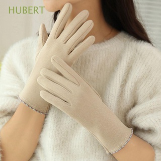 Hubert ถุงมือ ผ้าฟลีซ ผ้ากํามะหยี่ กันลม สไตล์เกาหลี เรียบง่าย ให้ความอบอุ่น เหมาะกับฤดูใบไม้ร่วง และฤดูหนาว สําหรับผู้หญิง