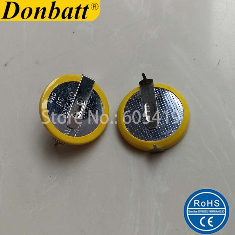 With Solder tabs CR2032 3V Button Battery, horizontal mount through hole CR2032-1F4 for Player PCB