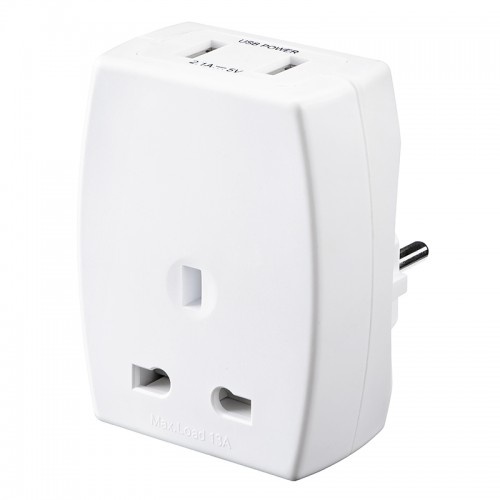 Masterplug TAUSBEUR2 Travel USB Adaptor (UK TO EUROPE)