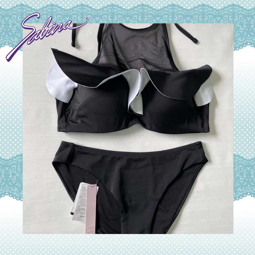 Sabina ชุดว่ายน้ำ Swimwear Collection : Mykonos Set SBWH017BK+SUWH017BK สีดำ