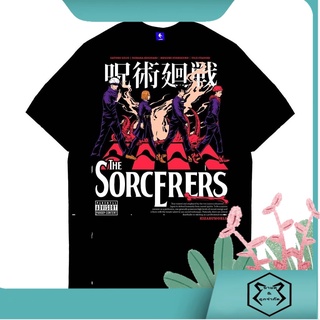 Yyds เสื้อยืดแขนสั้นลําลอง ทรงหลวม พิมพ์ลายกราฟิกอนิเมะ Jujutsu Kaisen SORCERERS พลัสไซซ์ แฟชั่นสําหรับผู้ชาย