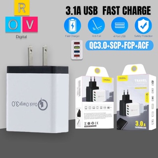 หัวชาร์จเร็ว อแดปเตอร์ชาร์จไฟ Quick charge QC 3.0 + PD ชาร์จได้ 4 พอร์ต หัวชาร์จไฟ หัวชาร์จ ค่า 30W-4USB+PD