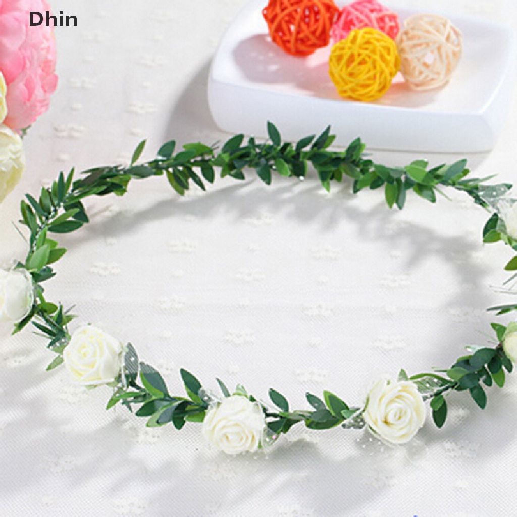 [Dhin] มงกุฎดอกกุหลาบ หวานแหวว ที่คาดผมเจ้าสาว งานแต่งงาน พวงมาลัย ที่คาดผม ที่คาดผม COD