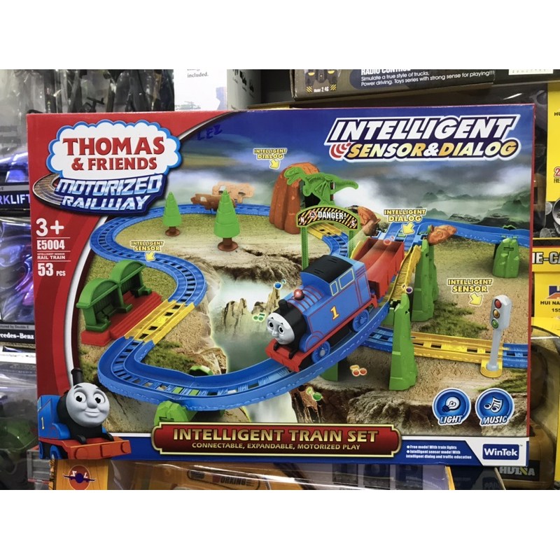 รถไฟไต่รางTHOMAS & FRIENDS มีเสียงและมีไฟมีสะพานลอยวิ่งรอบ ราง360 องศา