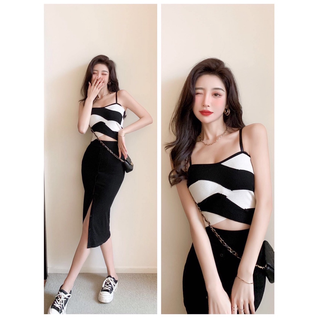 BRA-992 พร้อมส่ง ถูกที่สุด สายเดี่ยวทูโทน สายเดี่ยวมีฟองน้ำ เซ็กซี่มินิมอล น่ารัก