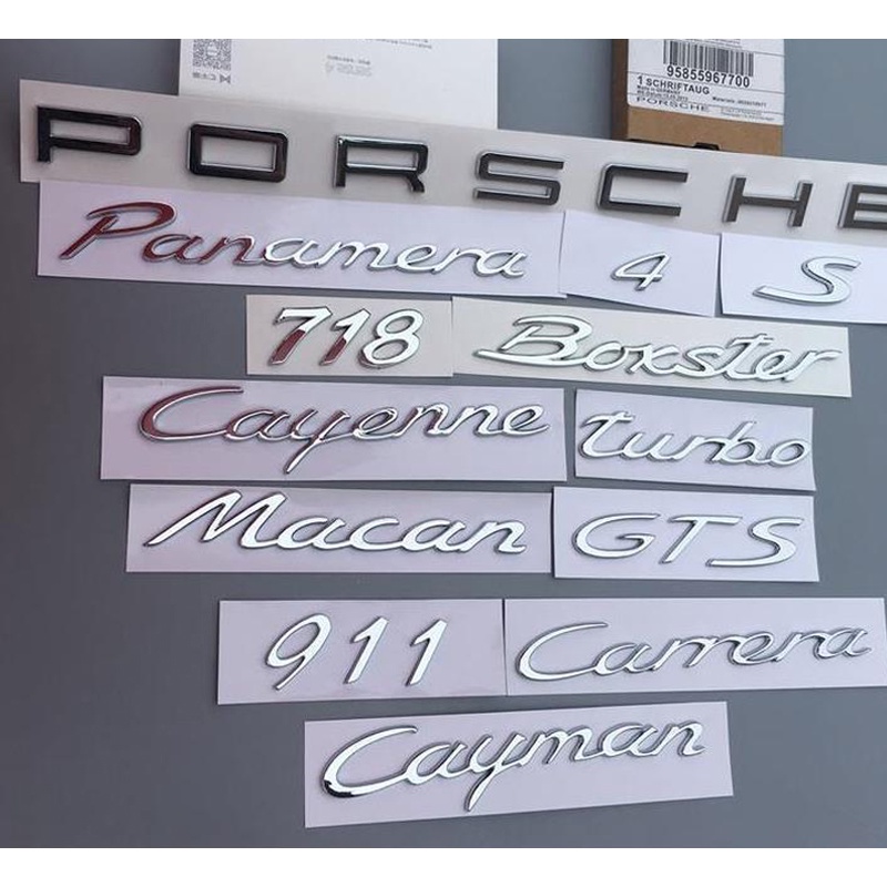 สติกเกอร์โลโก้ตัวอักษร Porsche GTS MACAN CAYENNE PANAMERA CARERRA BOXSTER TURBO 911 718 คุณภาพสูง แบบเปลี่ยน สําหรับ Porsche 1 ชิ้น