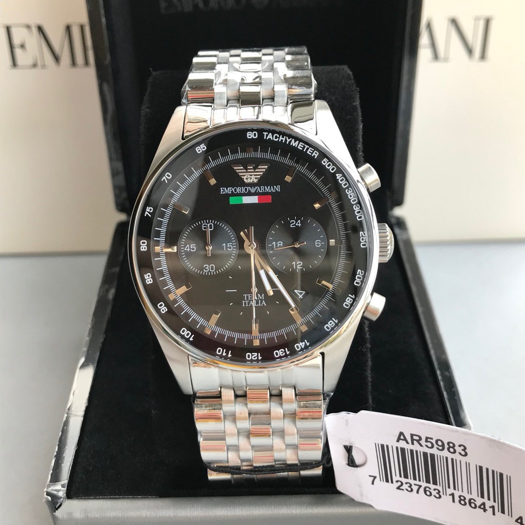 พร้อมสต็อก ! Emporio Armani Tazio Chronograph นาฬิกาข้อมือผู้ชาย รุ่น AR5983 - 100% Authentic Amani Brand Watch