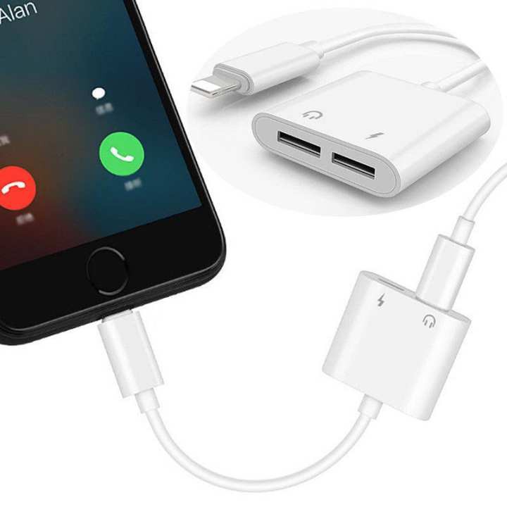 SALE Dual Lightning Audio & Charge Adapter for Apple iPhone 7/7plus ตัวแปลงเสียงดิจิตอลสำหรับไอโฟน ช่องเสียง+ช่องชาร์จ (Suppo #คำค้นหาเพิ่มเจลทำความสะอาดฝุ่น Super Cleanสาย AC PoWer1.8 G-LINGการ์ดรีดเดอร์ Card Readerสายต่อจอ Monitorสายชาร์จกล้องติดรถยนต์