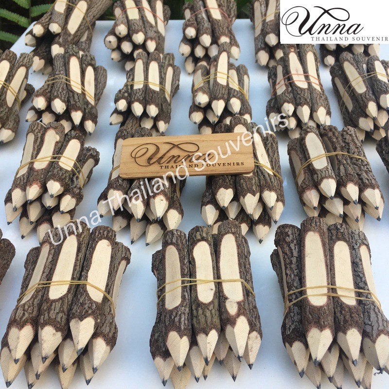 ดินสอไม้แพคละ 10 แท่ง (1 แพคมี 10แท่ง) สำหรับ DIY ของฝาก ของที่ระลึก Thailand handmade souvenirs - รูปที่ 2