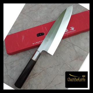 มีดเชฟ ญี่ปุ่นเดบะ Deba Japanese Fish Knife ใบมีดยาว 21 cm ด้ามจับไม้เนื้อแข็ง ทรง 8 เหลี่ยม Very Premium