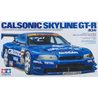 🏆 TAMIYA 24219 ชุดประกอบจำลองมาตราส่วน 1:24 CALSONIC SKYLINE GT-R (R34) โมเดลประกอบ ต้องไปสร้างและทำสีเอง