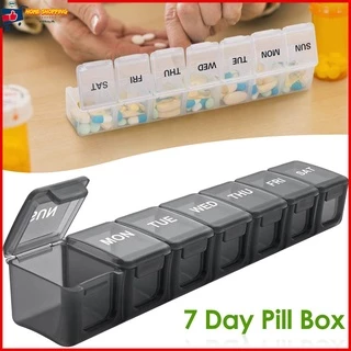 กล่องยาพลาสติก 7 วัน แบบพกพา ใช้ซ้ําได้ พร้อม 7 ช่อง สําหรับครอบครัว