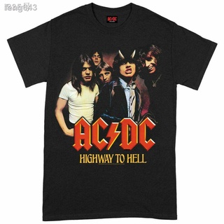 ❍▩┅○AC/DC T เสื้อ Highway To Hell Group สีดำ Classic Rock Metal Tee Mens