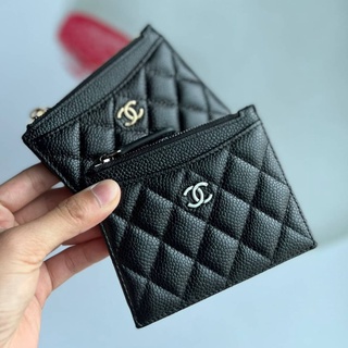 กระเป๋าใส่บัตร CHANEL CARD MINI ZIPPY WALLET  CAVEAR 💛