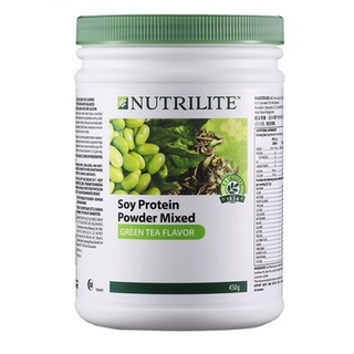 Nutrilite Soy Protein Drink Mix - Green Tea Flavor 450g. Amway Nutrilite โปรตีน รสชาเขียว ขนาด450กรัม