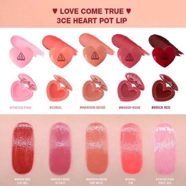 3ce heart pot lip