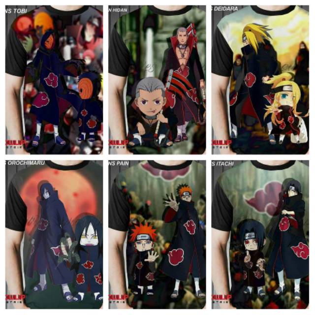 NARUTO 3D เสื้อยืด NARUTO SHIPUDEN เสื้อยืด AKATSUKI DISTRO เสื้อยืด AKATSUKI NARUTO เสื้อยืด AKATSU