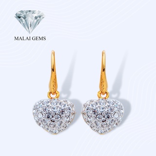 Malai Gems ต่างหูเพชร เงินแท้ Silver 925 เพชรสวิส CZ เคลือบทองคำขาว รุ่น 13006385 แถมกล่อง ต่างหูCZ ต่างหูเงินแท้