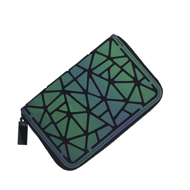 กระเป๋าสตางค์หนัง PU ซิปเดียวใส่เหรียญ ใส่บัตร ลายเรขาคณิต Symphony Luminous