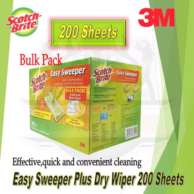 3m Scotch Brite Easy Sweeper Plus Dry Wiper 200 แผ่น