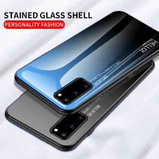 เคสโทรศัพท์แบบบางพิเศษ Samsung S20 Plus S20 Ultra Note 10 Lite S10 Lite 2020 A21 A01 Luxury Ultra-Thin Tempered Glass Back Cover Phone Case