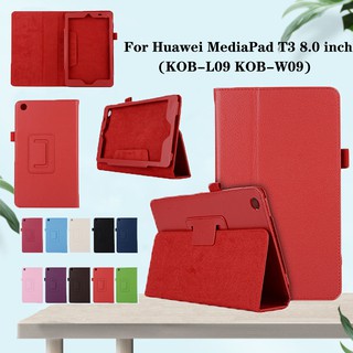 เคสหนัง PU ฝาพับ พร้อมช่องใส่บัตร สําหรับ Huawei mediapad T3 8 8.0 KOB-L09 KOB-W09 8 นิ้ว
