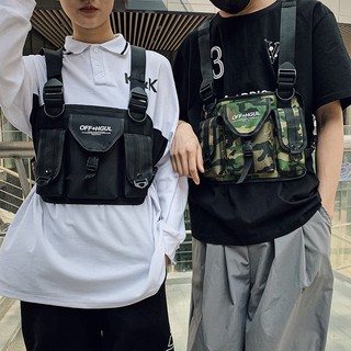 Tactical  Chest Bag กระเป๋าคาดหน้าอกสไตล์ฮิปฮอป Men Rig Bag กันน้ำ กระเป๋าสะพายข้าง Hip Hop Street Wear Sling Shoulder Bag