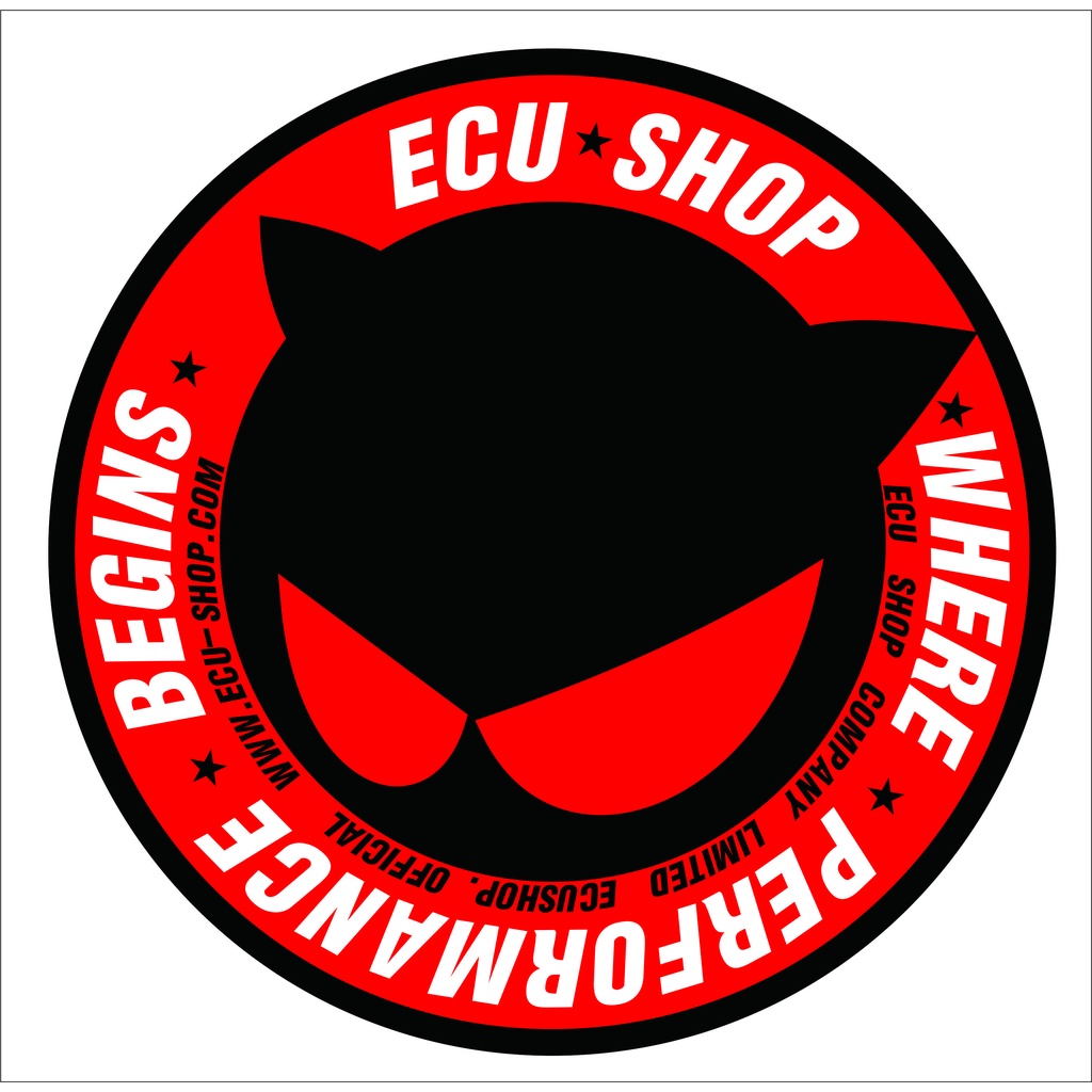 สติ๊กเกอร์ECUกลมสีแดง สะท้อนแสง