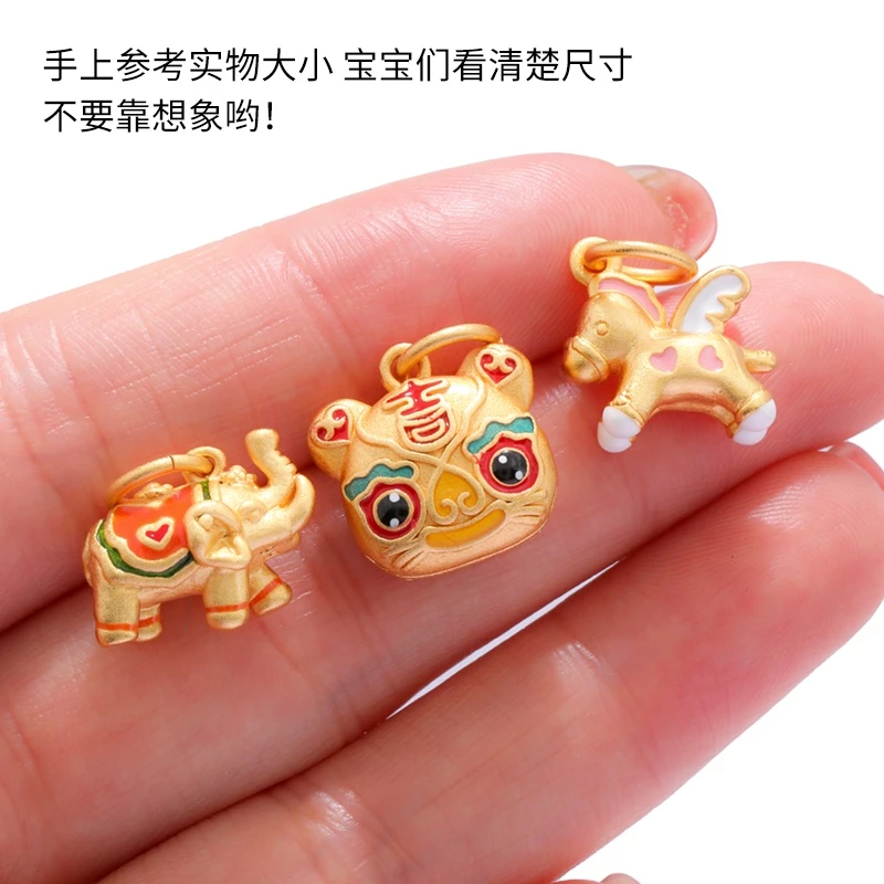 จี้สร้อยคอ สร้อยข้อมือ รูปสัตว์ ช้าง หมี ม้า เสือ แฮนด์เมด สไตล์เวียดนาม thumbnail 4