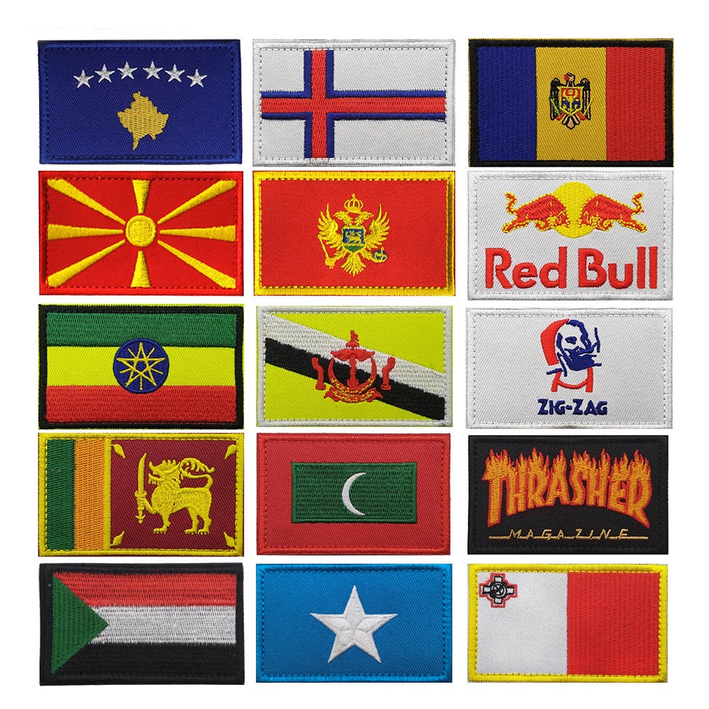 Moldova Kosovo Brunei ศรีลังกา Maldives เย็บปักถักร้อยยุทธวิธีทหาร Morale ธงแพทช์ป้าย