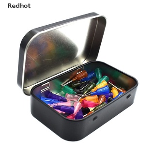 &lt;Redhot&gt; กล่องโลหะเปล่า ขนาดเล็ก สีเงิน สีดํา สําหรับใส่จัดเก็บกุญแจ ลูกอม ลดราคา