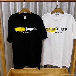 CZH เสื้อยืดแขนสั้น Palm Angels สเปรย์เหลือง SML