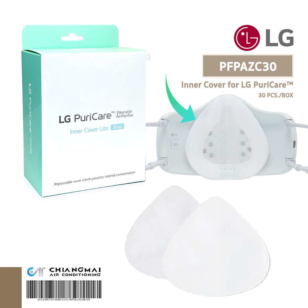 แผ่นกรองอากาศด้านใน LG Inner Cover (Gen 1) for LG PuriCare Wearable Air Purifier Mask *30 ชิ้น/กล่อง 6DJy