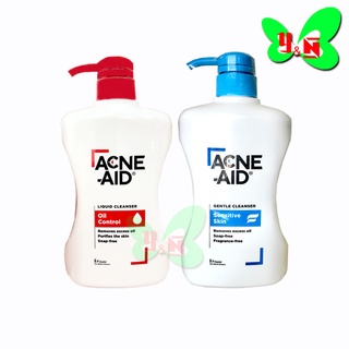 Acne-Aid สีฟ้า สีแดง _"500 ml"_ แอคเน่-เอด ลิควิด คลีนเซอร์ (1 ขวด 500ml)