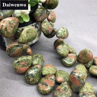 หินธรรมชาติ Unikate แบนน้ำหยดรูปร่าง DIY สำหรับจี้ต่างหูเครื่องประดับ