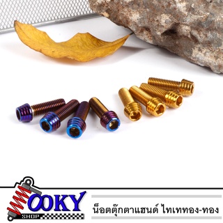 น็อตตุ๊กตาแฮนด์ น็อตตุ๊กตาแฮนด์สแตนเลส ไทเท-ทอง น๊อตก้นหอยสูง 8x30 [ สำหรับใส่ตุ๊กตาแฮนด์/ปะกับแฮนด์ PCX MSX M-Slaz ZOOM