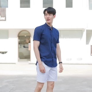 16 สี 🔥พร้อมส่ง🔥 เสื้อเชิ้ตคอจีนแขนสั้น S-XXL เสื้อเชิ้ตผู้ชาย เสื้อผ้าผู้ชาย men clothing