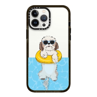 Casetify Swimming Shih Tzu 13 Pro Max  Impact Case  สี: Clear- Black [13PM สินค้าพร้อมส่ง]