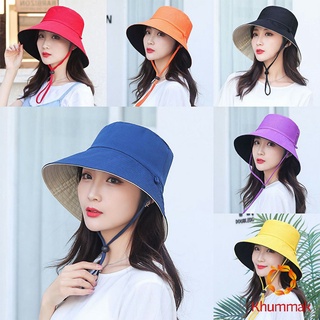 Khummak หมวกใส่ได้ "สองด้าน" หมวกกันแดดกลางแจ้ง Double-sided sun hat