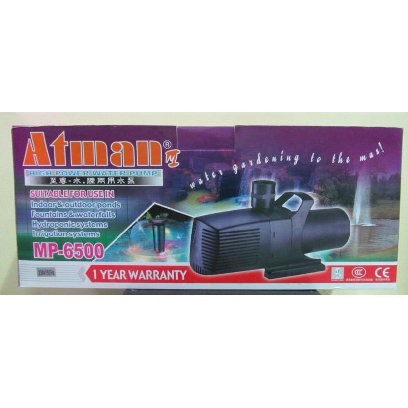 ปั๊มน้ำบ่อปลา ATMAN รุ่น MP-6500