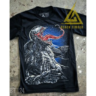 เสื้อยืดผ้าฝ้ายพรีเมี่ยม BT 124 Venom เสื้อยืด สีดำ BT Black Timber T-Shirt ผ้าคอตตอน สกรีนลายแน่น S M L XL XXL