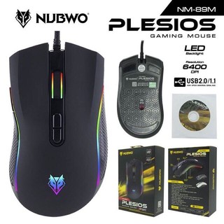 Mouse Macro NUBWO PLESIOS 6400dpi NM-89M USB Optical Mouse เมาส์เกมมิ่งมาโคร