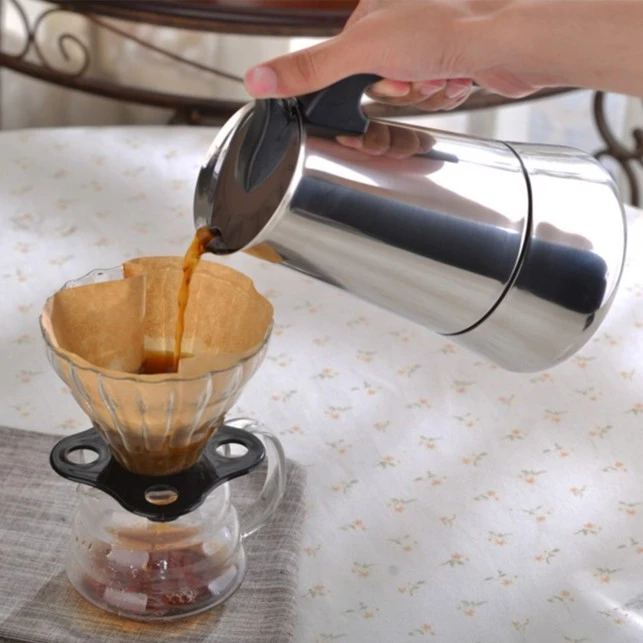 กาต้มกาแฟ หม้อต้มกาแฟสด หม้อต้มกาแฟสแตนเลส Moka pot ใช้งานง่าย สามารถทำกาแฟทานได้ด้วยตัวเองที่บ้าน Deebillion thumbnail 5