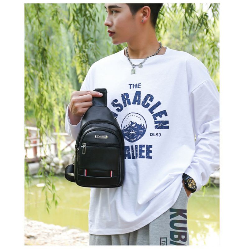 [จัดส่ง​ใน​ 24​ ชม.]​ กระเป๋า​คาดอก กระเป๋าสะพายพาดลำตัว ใบใหญ่​ 4 ช่องซิป กันน้ำ มี 3 สี​ให้เลือก​ (HS743)​