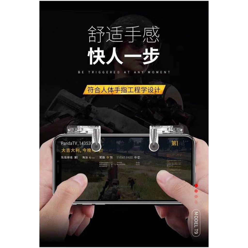 จอยสติ๊ก PUBG L1 R1 L1R1 คอนโซลจอยสติ๊กทริกเกอร์เกมประเภท T9 ปุ่มไฟ