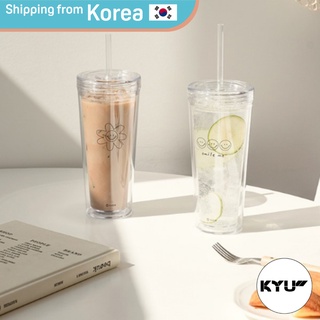 [SSUEIM] Cute Transparent Thermal Tumbler Set 2Pcs 500ml | Heat Insulated Coffee Beverage Drinking Thermal Water Bottle/ Flask