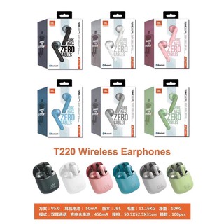 หูฟังJBL T220TWS ( หูฟังบลูทูธ , หูฟังไร้สาย , เครื่องเสียง , Bluetooth ) jbl_ T220TWS Bluetooth Headphones Earphone