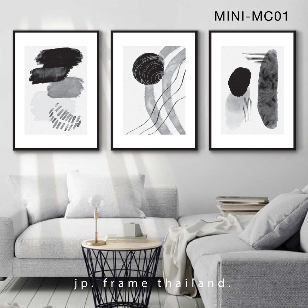 ภาพพิมพ์พร้อมกรอบลอย ( 1 เซ็ต มี 3 รูป)โหมด MINIMAL-MA