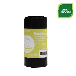 ถุงขยะสีดำย่อยสลายแบบม้วน 18x20 นิ้ว 1/2 กก. ซันโว Roll degradable black garbage bags, 18x20 inches, 1/2 kg. Sanvo